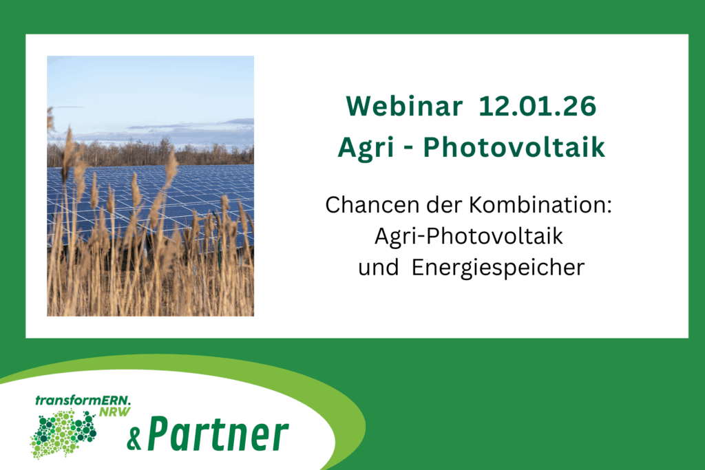 Webinar am 12.01.2026. Chancen der Kombination: Agri-Photovoltaik und Energiespeicher