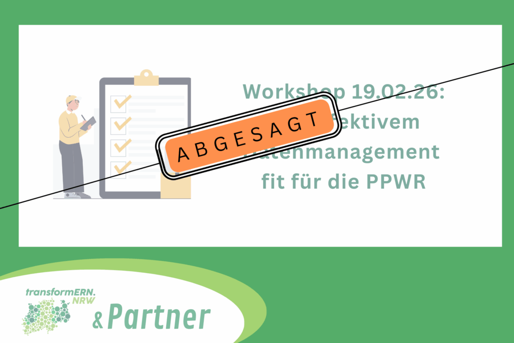 Workshop 19.02.2026 abgesagt: Mit effektiven Datenmanagement fit für die PPWR